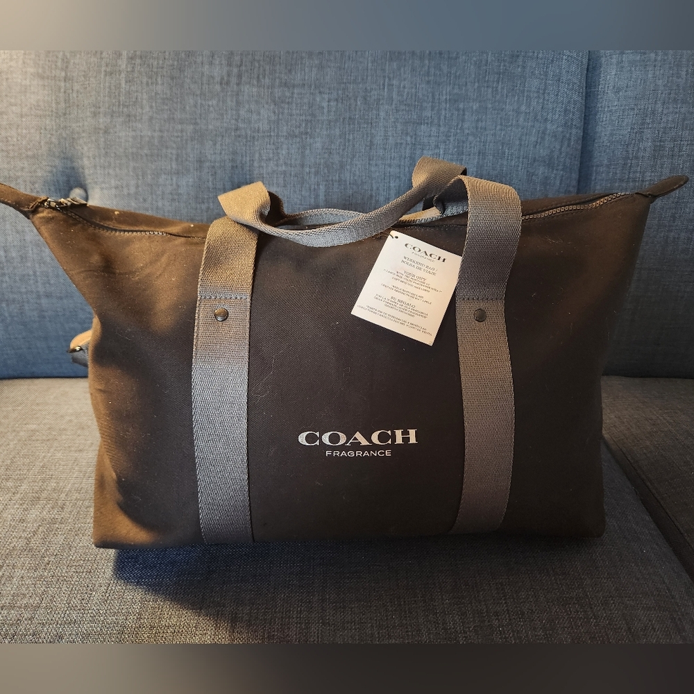 Coach Fragrance Weekender Duffle Gym Travel Overnight Bag Black NWT